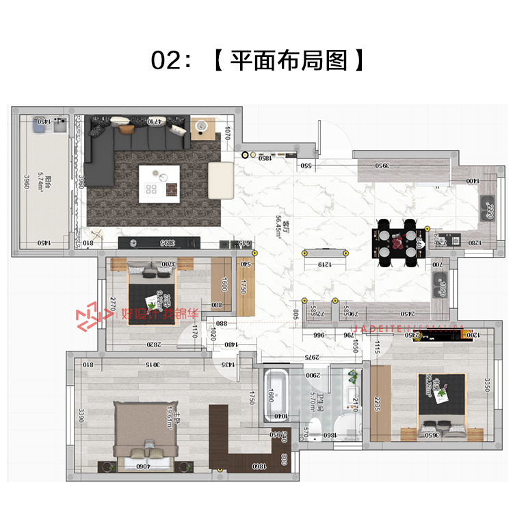 【城市嘉苑】140 现代风格 研发方案户型解析-装修设计方案-南通