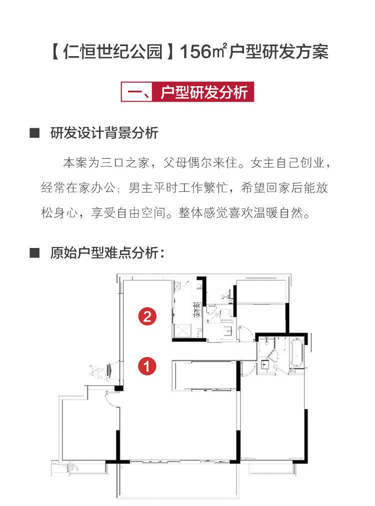 仁恒公园世纪156㎡户型解析户型解析-装修设计方案-南通锦华装饰