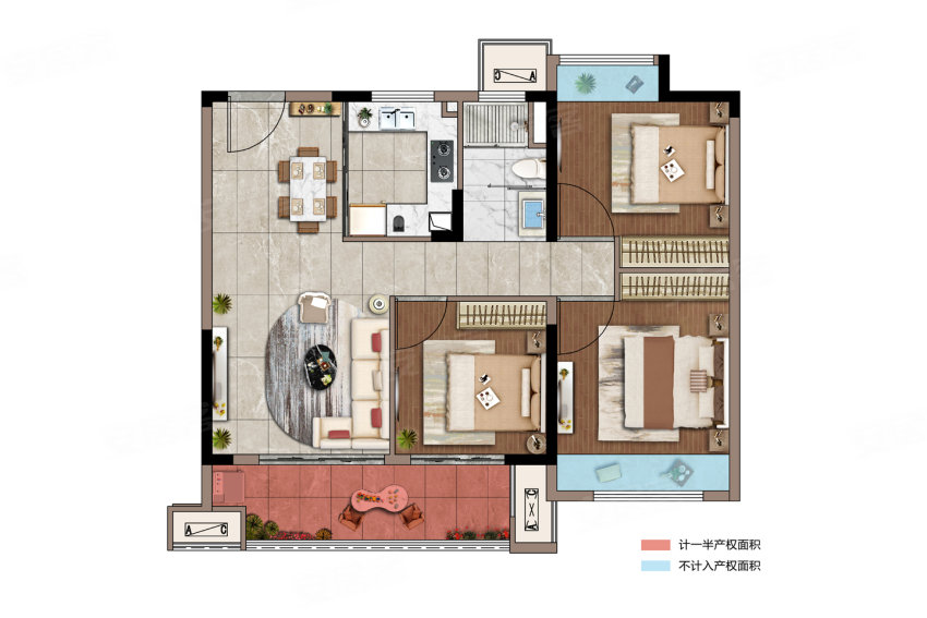 【世纪滨江】95㎡户型研发方案户型解析-装修设计方案-南通锦华装饰