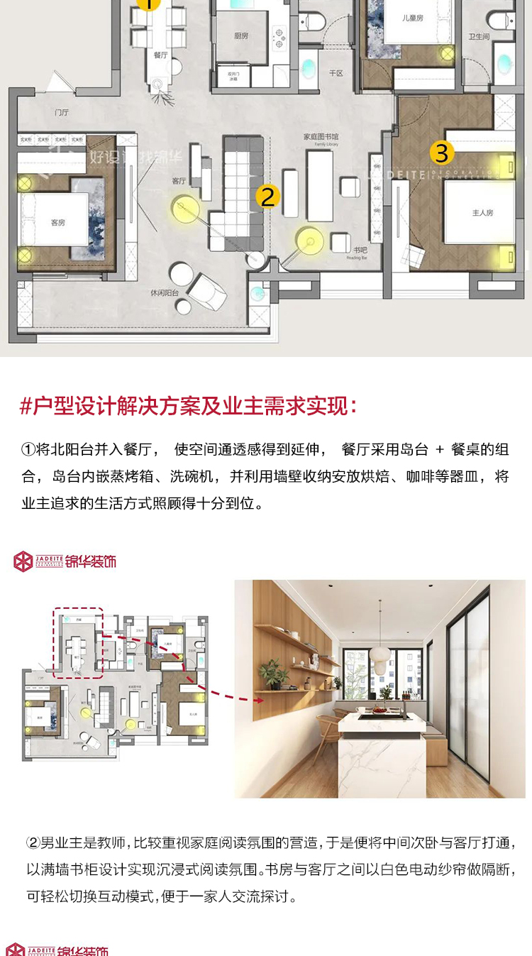【绿城桂语江南】140㎡户型研发设计户型解析-装修设计方案-南通锦华装饰