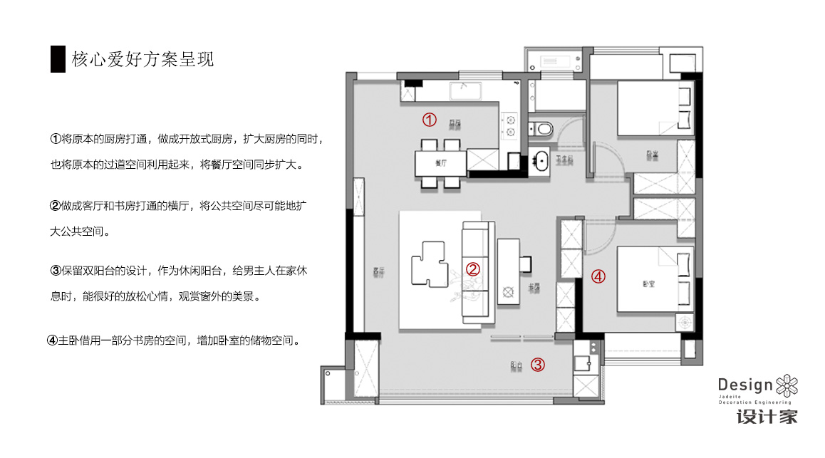 【龙湖天璞】96㎡户型研发方案户型解析-装修设计方案-南通锦华装饰